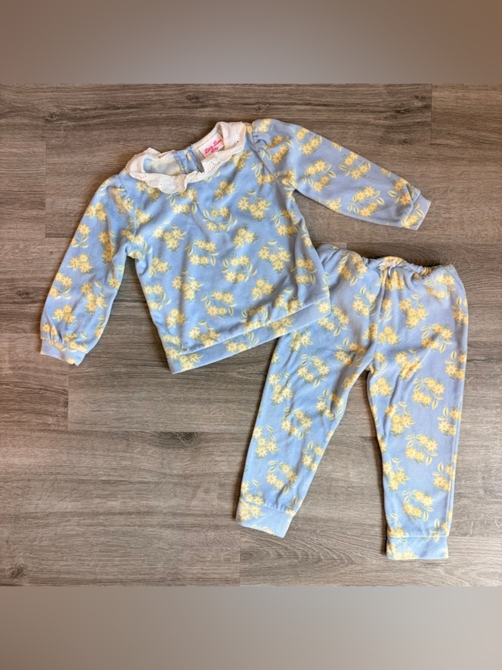 Little Lass Baby Baby girls floral print fleece pajama set